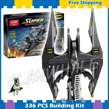 

336pcs Super Heroes Batman Movie Batwing Battle Joker's Aerial Assault 7112 Model Building Blocks Gifts Set Compatible With Lago