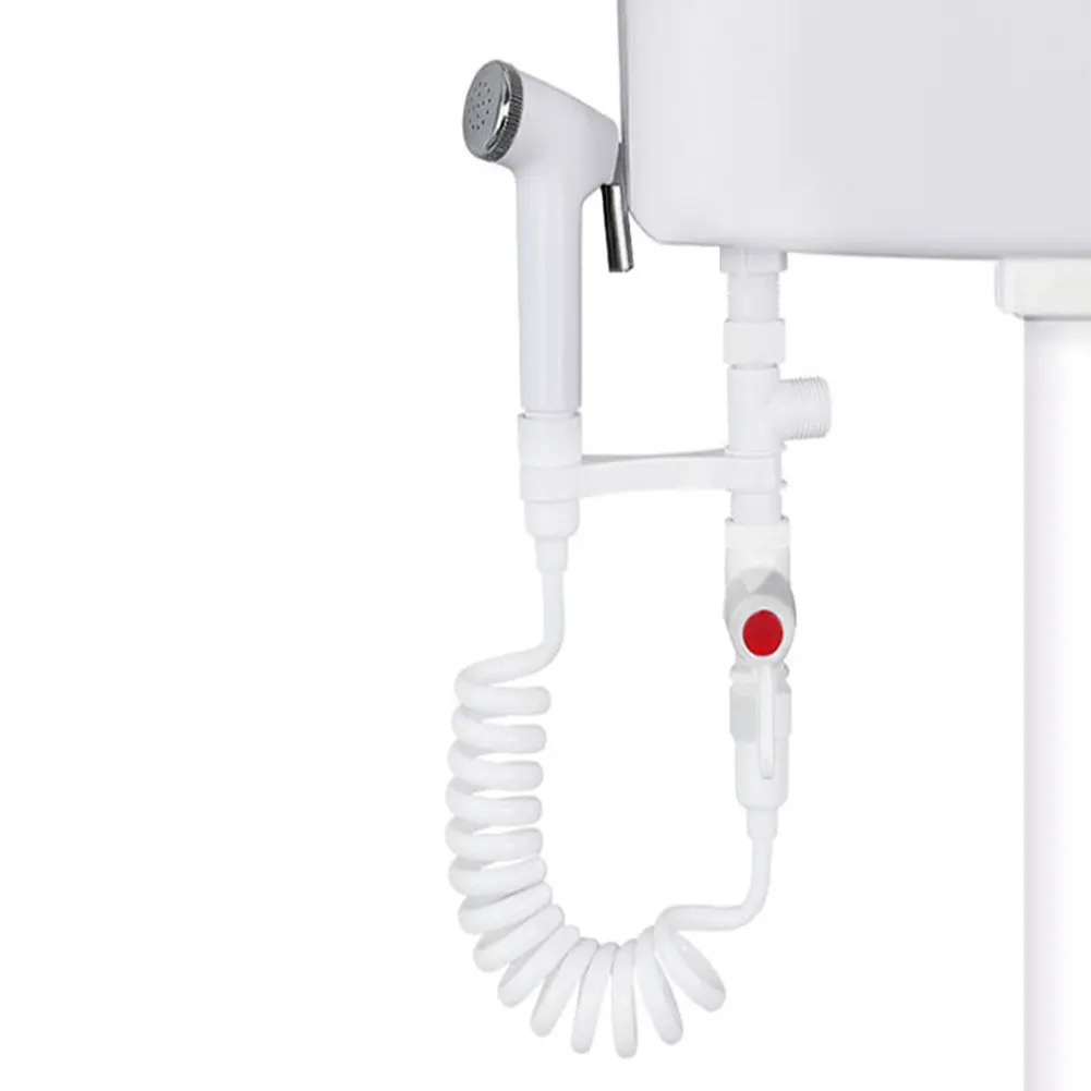 Bathroom Accessories ABS Portable Handheld Bidet Sprayer Set for Toilet?Retractable Spring Hose Adapter Switch Cleaning Tool