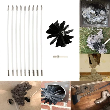 

Nylon Borstel Met 9 Stuks Lange Handvat Flexibele Pijp Staven Voor Schoorsteen Ketel Huis Cleaner Cleaning Tool Kit Dusty Brush