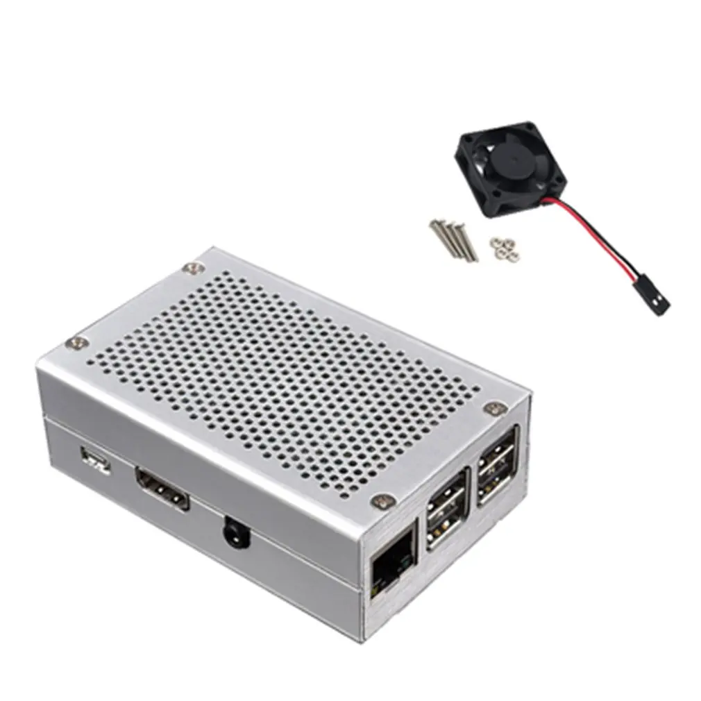 with fan Для Raspberry Pi 3 Model B+ алюминиевый корпус черный корпус металлический корпус совместимый для Raspberry Pi 3 Model B - Цвет: with fan