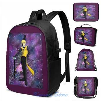 

Funny Graphic print Gravity Falls - Bill Cipher USB Charge Backpack men School bags Women Cosmetic bag Travel laptop bag