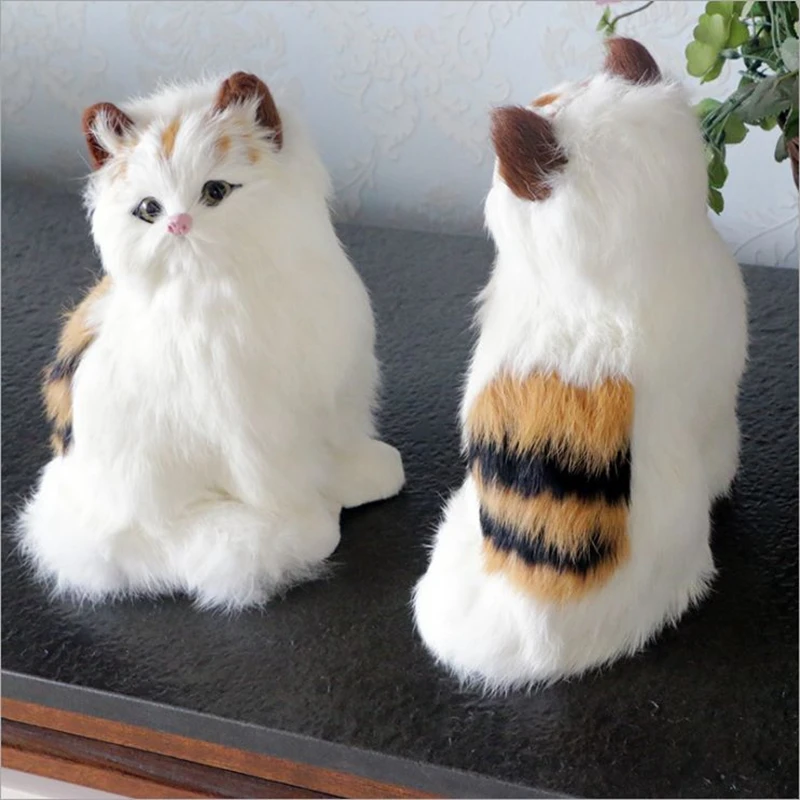 Моделирование кошка игрушка животных мини котенок МОДЕЛЬ мех ремесла украшения дома настольные украшения подарок 20x12 см DY80061