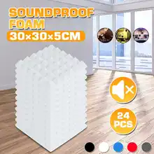 24Pcs 300x300x50mm Soundproofing Foam Studio Acoustic Foam Soundproof Absorption Treatment Panel Tile Polyurethane Foam 5 colors