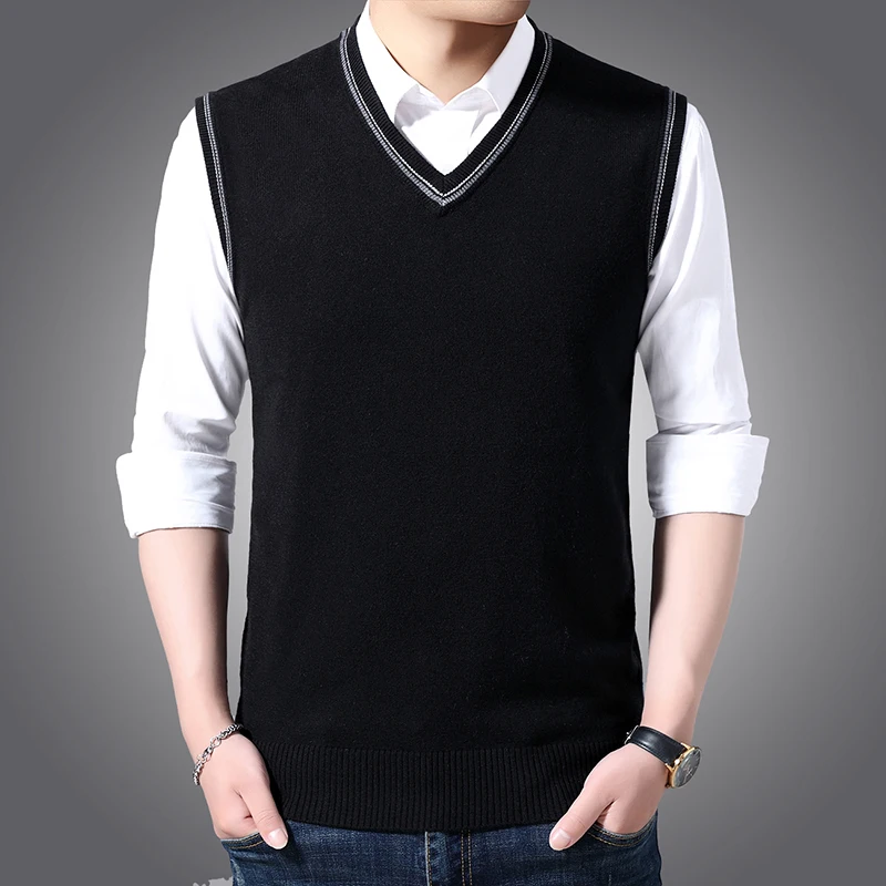 UNIVOS KUNI Men's sweater New Spring And Autumn Fashion Fashion vest men's casual slim sweater vest Big Size 1679
