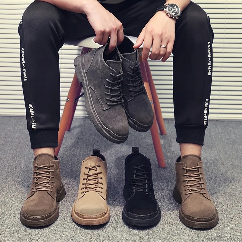 Whoholl Autumn Winter Genuine Leather Ankle Chelsea Boots Men Shoes With Fur Warm Vintage Classic Male Casual Motorcycle Boot 43