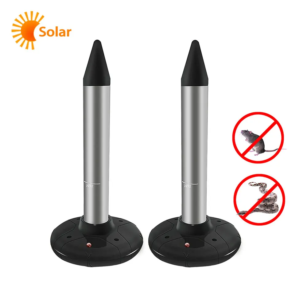 1.2V 800MAH Ultrasonic Snake Repeller 400-1000（HZ) Garden Insect Outdoor Rodent Control Solar Power Repeller Electronic Animal