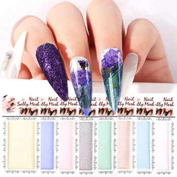 

8pcs Nail Sally Mesh Stickers Set Delicate Exquisite Manicure Nail Stickers Nail Art Tips Decals for Women Girls Ladies