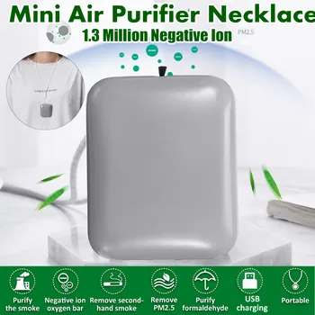 

Wearable Air Purifier Necklace Mini Portable USB Air Cleaner 1.3M Negative Ion Generator Low Noise Air Freshener Remove PM2.5