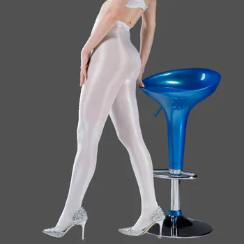 

70D Women Sexy Oil Shiny Solid Tights T Crotch Plus Size Sparkle Pantyhose Female Black Glossy Stockings Hose Dance Fitness