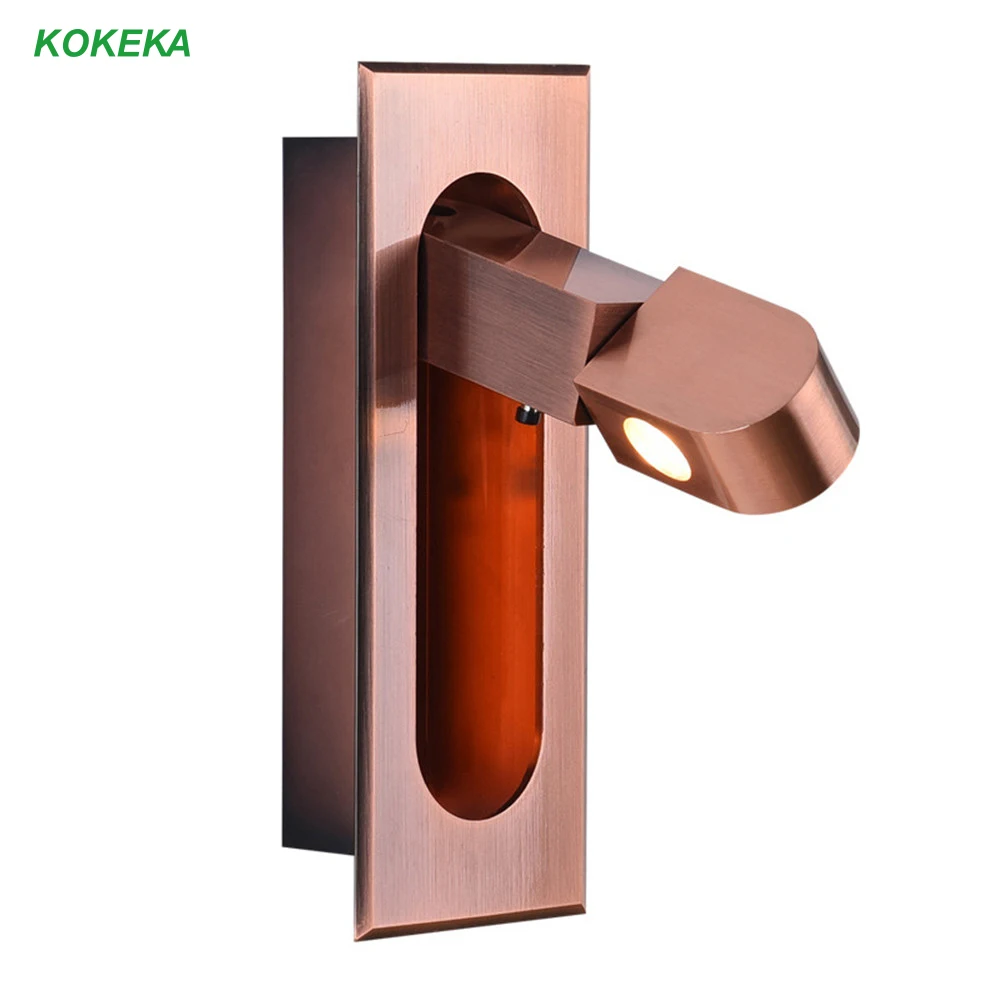 

Wall Light Rose Red/chrome Electroplated Alloy Lamp Body 360 Degrees Rotate Lamp Head LED Source for Wall Small Metal Decoration
