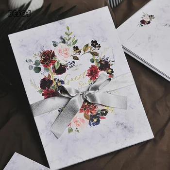 

22 Pages Of Watercolor Marble Pattern Check-in Book Wedding Gift Book Two Optional Fashion Creative B0030M