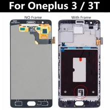 5.5" With Frame LCD For Oneplus 3 3T A3000 LCD Display and Touch Screen Digitizer Assembly Replacement Parts For Oneplus 3T LCD