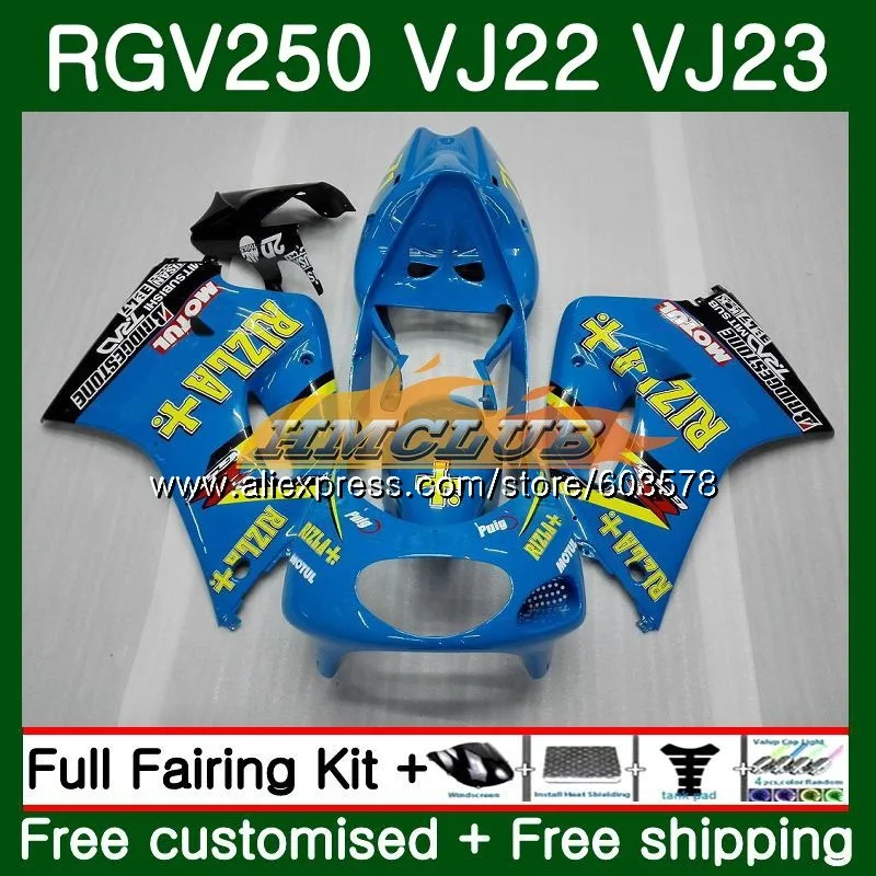 Корпус для SUZUKI SAPC VJ22 RGV 250 94 95 96 97 98 18CL. 4 RGV-250 VJ23 RGV250 1988 1994 1995 1996 1997 1998 обтекатель rizla Blue - Цвет: No. 1