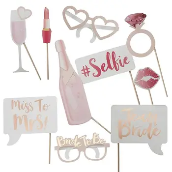 

Bridal Wedding Single Gift Studio Props Team Bride Selfie Props Rose Gold Wedding Bride Makeup Party Game Accessories