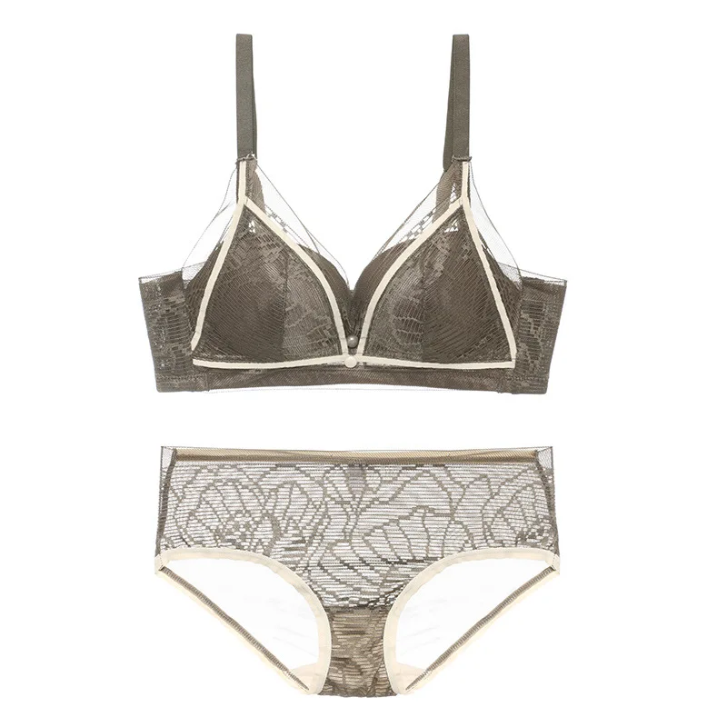 

Thick Sexy Lace Underwear Women's Explosive Collection Adjustable Without Steel Ring Adjustable Bra set Lingerie Plus Size