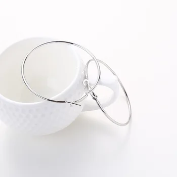 

40mm 60mm 50mm 30mm Exaggerate Big Smooth Circle Hoop Earrings Simple Party Round Loop Earrings for Women Jewelry