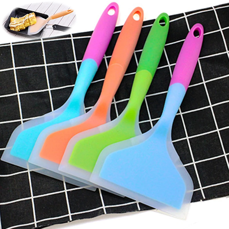  Silicone Spatula Beef Meat Egg Kitchen Scraper Wide Pizza Shovel Non-stick Turners Food Lifters Hom