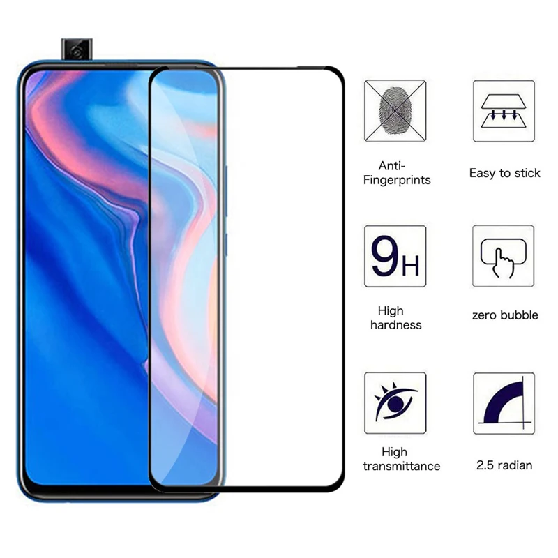 1x huawei y9 2019 protección cristal blindado lámina 9h 2.5d protector de pantalla Glass Premiu