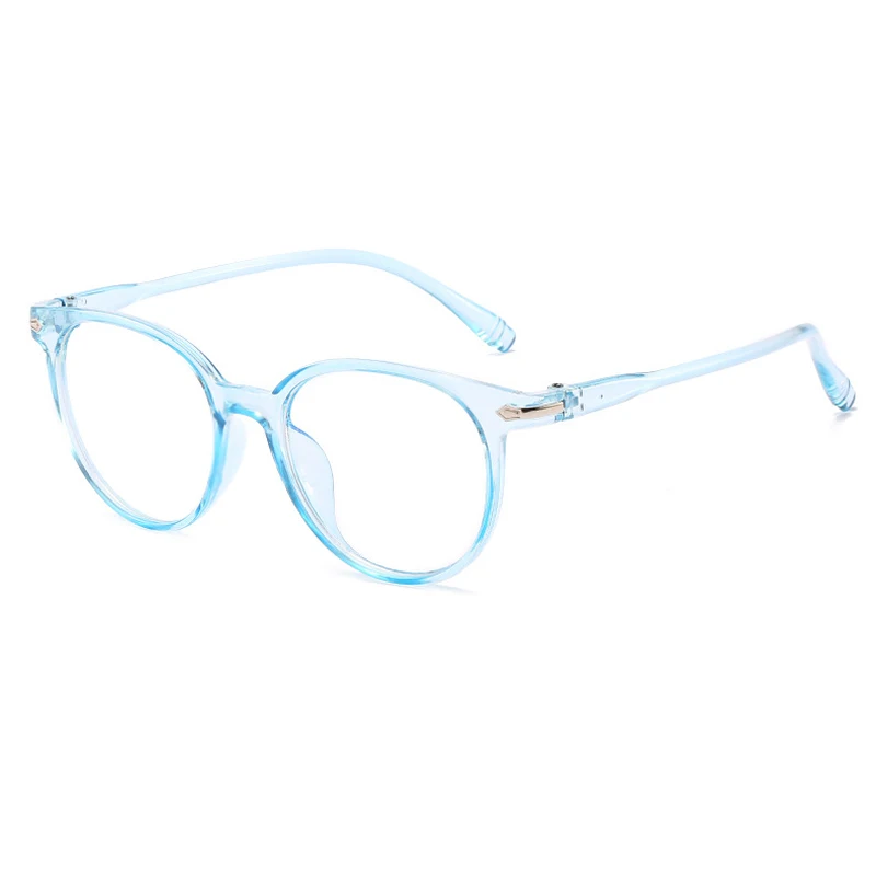 Iboode ретро круглые очки для близорукости для мужчин и женщин ультралегкие прозрачные очки 0-1-1,5-2-2,5-3-3,5-4-4,5-5-6,0 - Цвет оправы: Blue Myopia 5.5