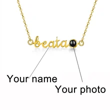 

925 Silver Customize Your Name Necklace Personalised Color Photo Projection 100 Language I Love You Pendant Womens Charming Gift