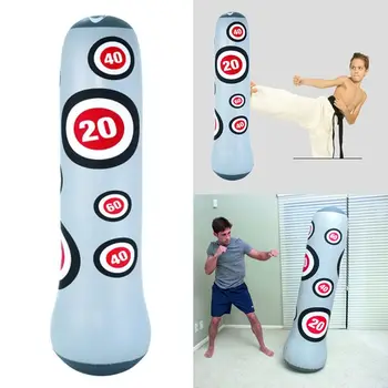 

160cm Boxing MMA Target Bag Inflatable Punching Bag Tumbler Muay Thai Training Pressure Relief Bounce Back Sandbag
