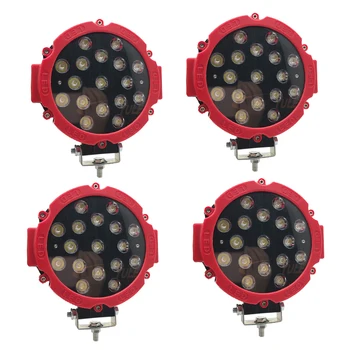 

4pcs 7" LED Offroad Pod Lights Bar 51W Round Spot Bumper Driving Lamp Headlight Fog Light for Offroader Truck Jeep ATV SUV