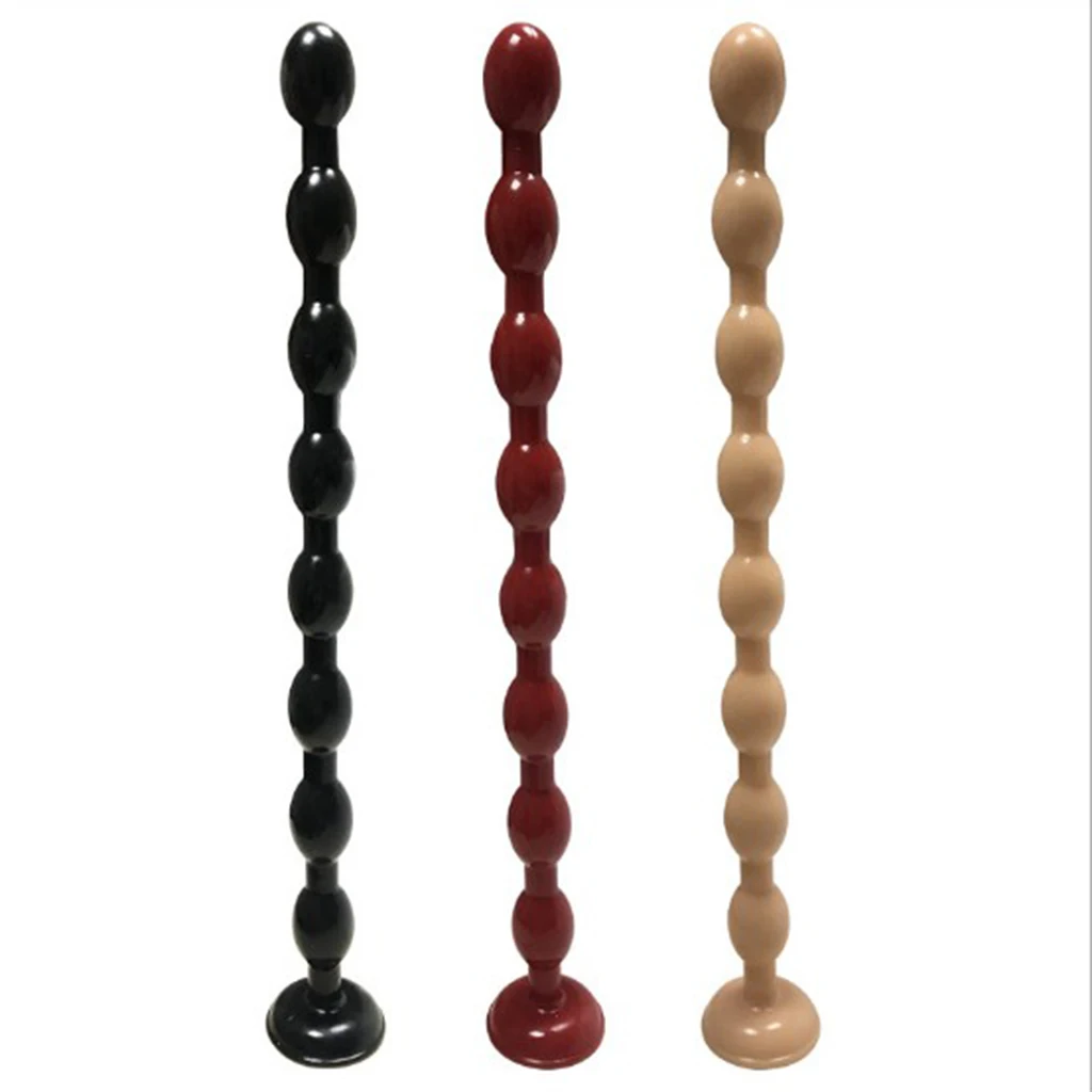 Soft Elastic PVC 8 Beads Anal Butt Plug Toys with Suction Cup Backcourt Pull Beads Prostate Massager Ball Adult Games Party Prop