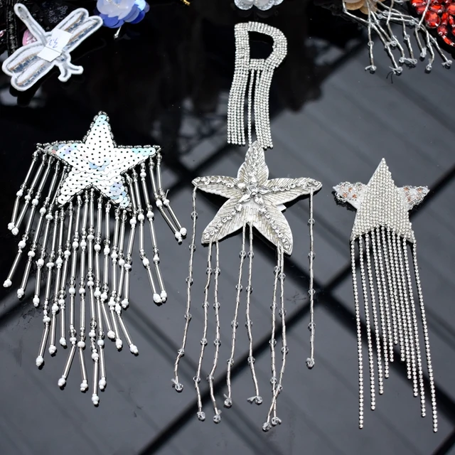 Hand-sewn clothing rhinestone beaded exquisite star cloth stickers DIY shoe  bag T-shirt sweater jewelry