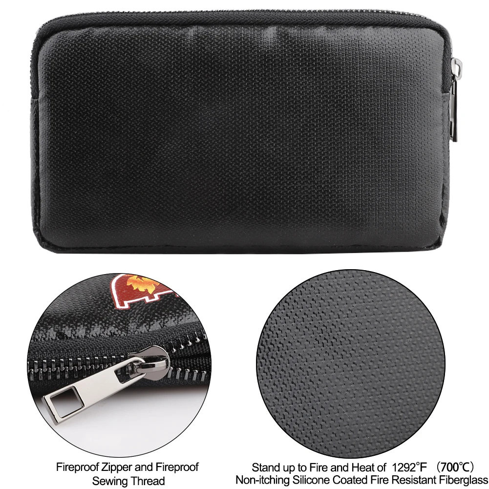 Bolsas de documentos a prueba de fuego, bolsa de seguridad impermeable e ignífuga con cremallera para iPad, dinero, joyería, pasaporte, documentos, Stora, 1 Uds.