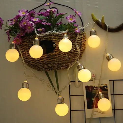 

Cross Border for INS Hot Selling LED String Lights Large yuan qiu deng Ball Bulb Lighting Chain Battery Colorful Lights Christma
