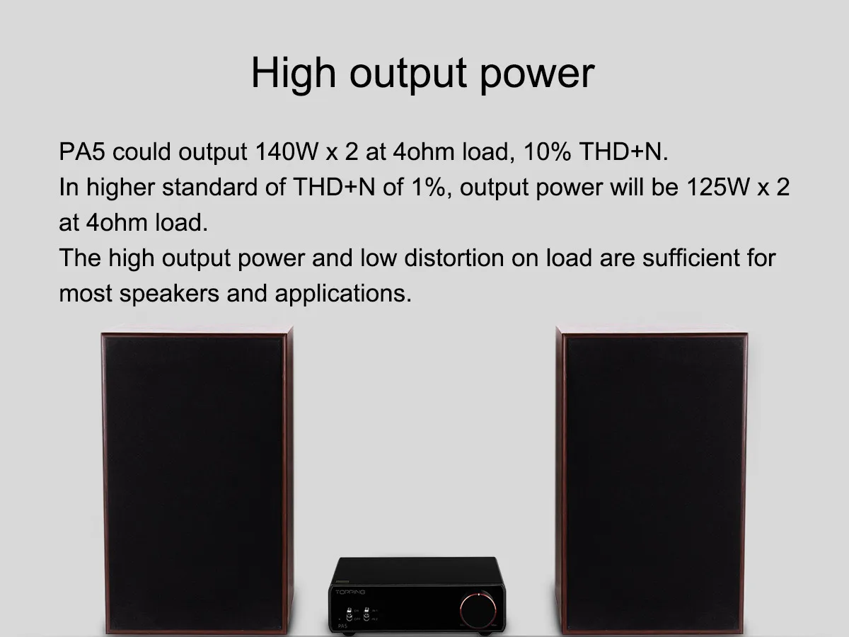 限定特価】 ジアテンツーTOPPING PA5 デスクトップ ハイパフォーマンス デジタル フルバランス クラスD アンプ 140W 125W  TRS入力