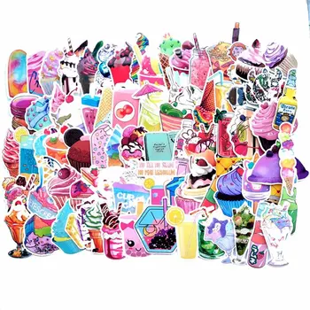 

70 Pcs Creative Colorful Pink Summer Drinks Ice Cream Stickers Waterproof Decal Laptop Motorcycle Luggage Snowboard Car Sticker