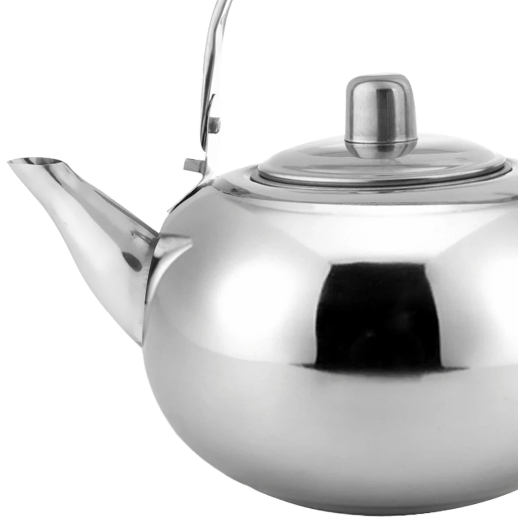 Lightweight Extra Sturdy Stainless Steel Tea Kettle Teapot 1L/1.5L/2L/2.5L for Outdoor Camping Home Kitchen Cooking