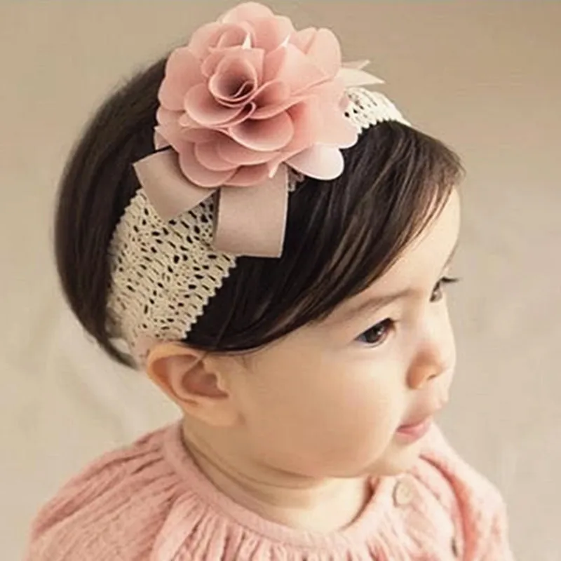 Baby Toddler Big Bow Flower Headband Kid Girls Turban Headwear Hair Accessories 