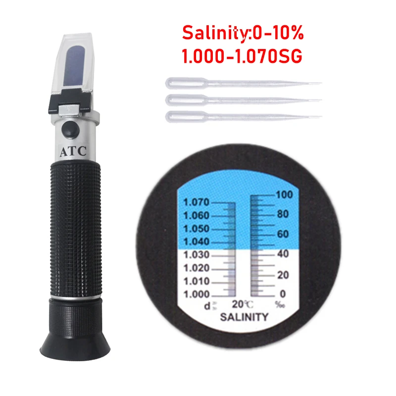 1.0 to 1.070 S.G. Dual Scale Amzdeal Salinity Refractometer Aquarium & Seawater 