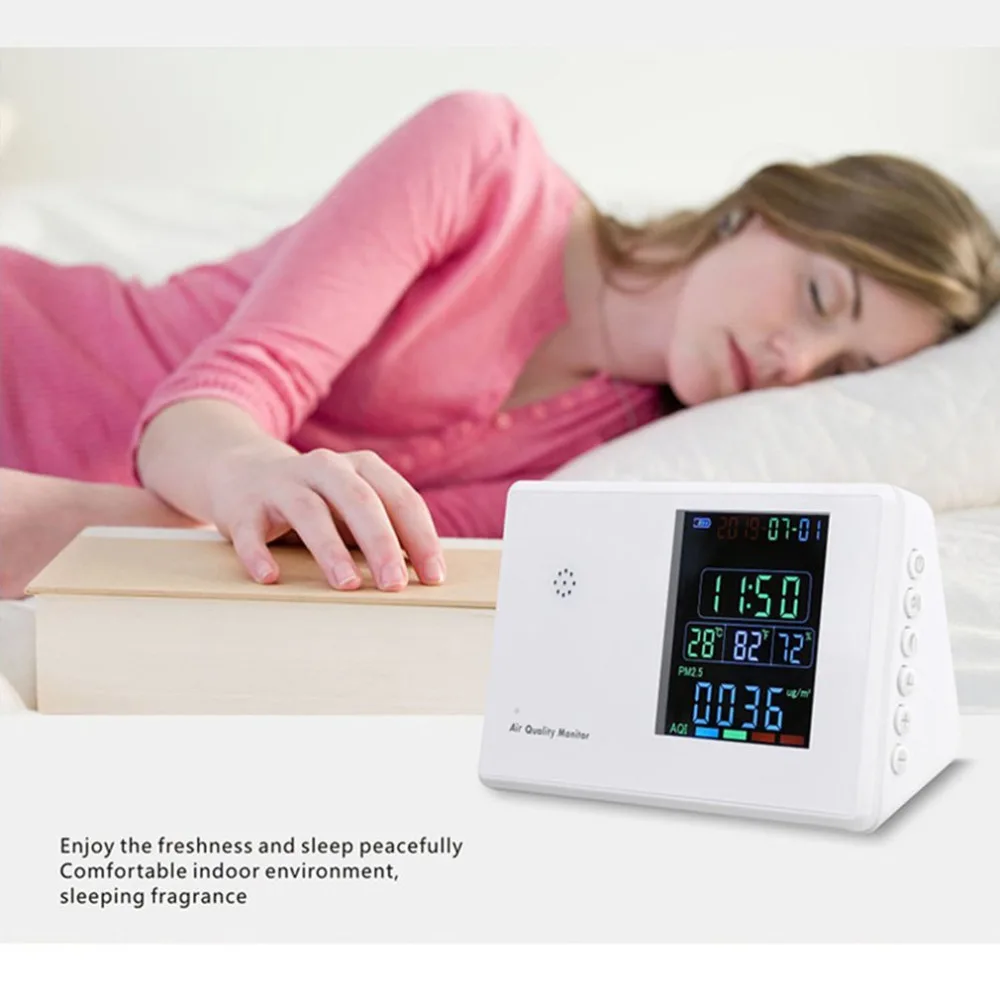 Digital Formaldehyde Detector HCHO/TVOC/CO2/PM2.5/PM10/Temp/Humi Tester AQI Air Quality Monitor Gas Analyzer