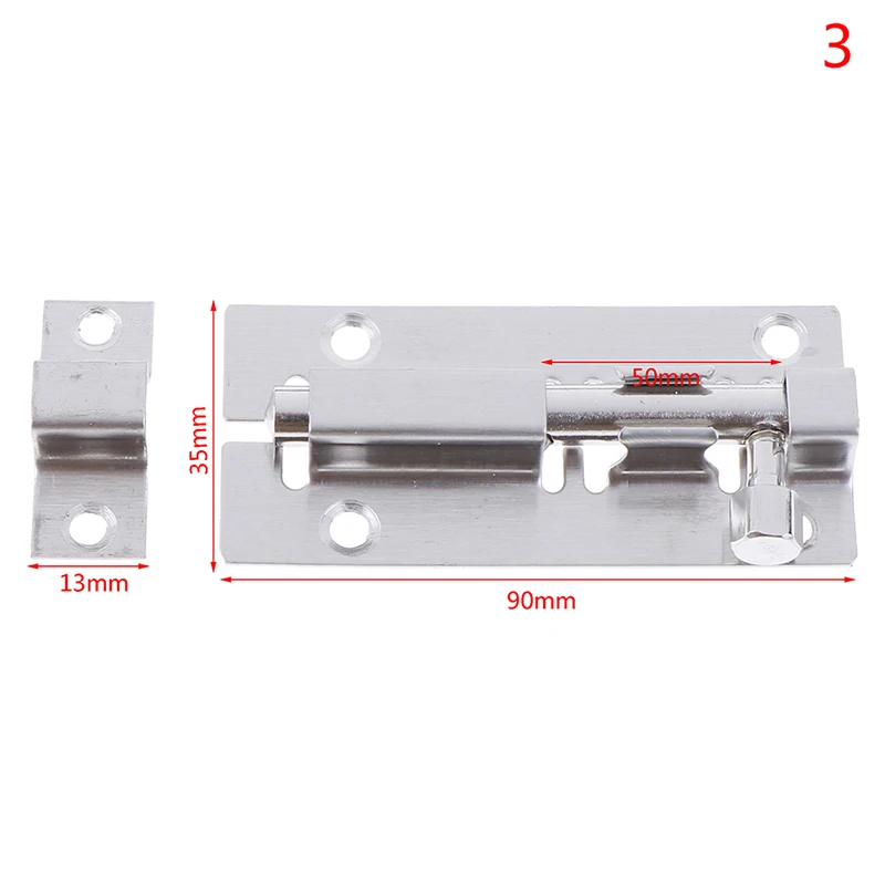 1 шт. 3/4/5/6 дюймов Lange Серебряный тон Deurslot скользящей застежкой болт Klink Hasp Nietje ворота Veiligheidsslot - Цвет: 3inch