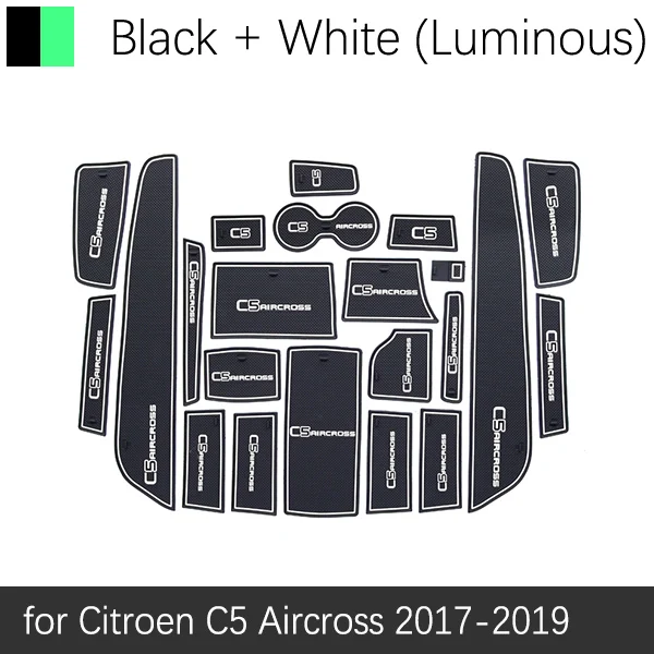Противоскользящие резиновые чашки подушки двери паз коврик для Citroen C5 Aircross 22 шт C5-Aircross аксессуары наклейки для автомобиля - Название цвета: White Luminous