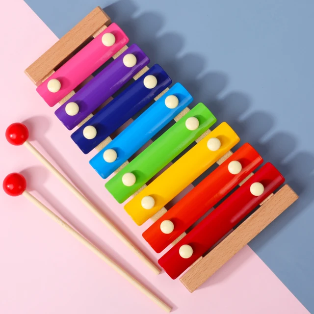 2021 New Toy Xylophone Montessori Educational Toy Wooden Eight-Notes Frame Style Xylophone Children Kids Baby Musical Funny Toys 1