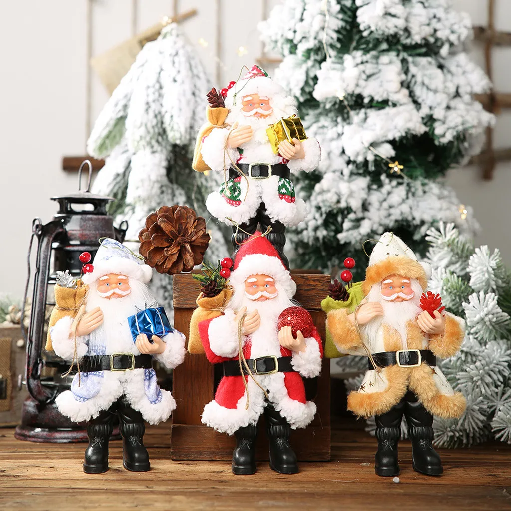 

Christmas Decorations Mini Resin Santa Claus Standing Posture Ornaments Doll Pendant Home Decor 9.10