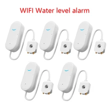 

1-5pcs WiFi smart Tuya Water Leakage Sensor Tuya Water Alarm Compatible With Tuyasmart / Smart Life APP Easy Installation