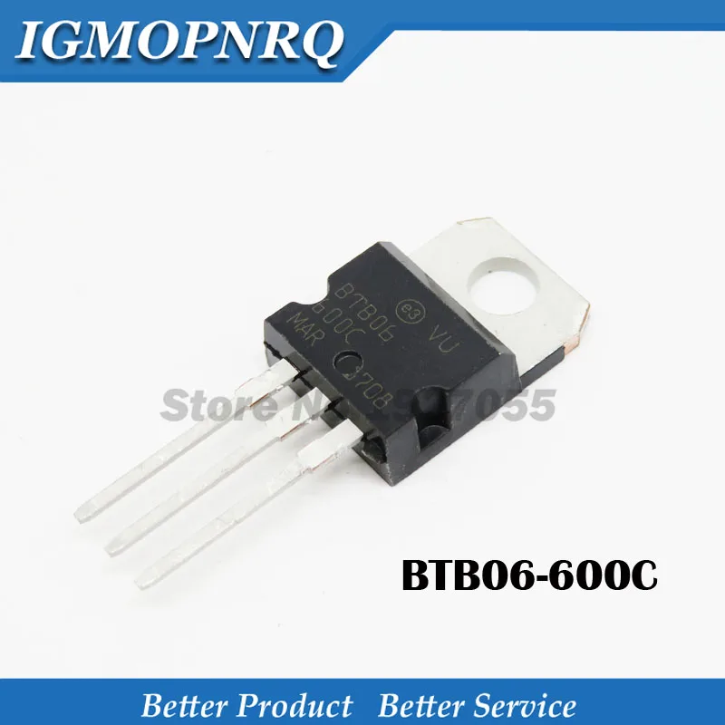 5pcs BTB06-600B TO-220 BTB06-600 TO220 BTB06 06-600B Triacs 6 Amp 600 Volt new | Электронные компоненты и