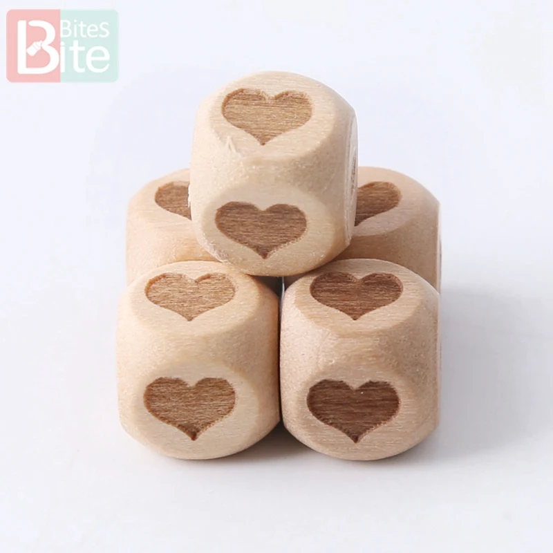 

Bite Bites 12mm 10pc Wooden Beads Heart Baby Teether DIY For Pacifier Chain Bpa Free Wooden Blank Rodents Children'S Goods Toys