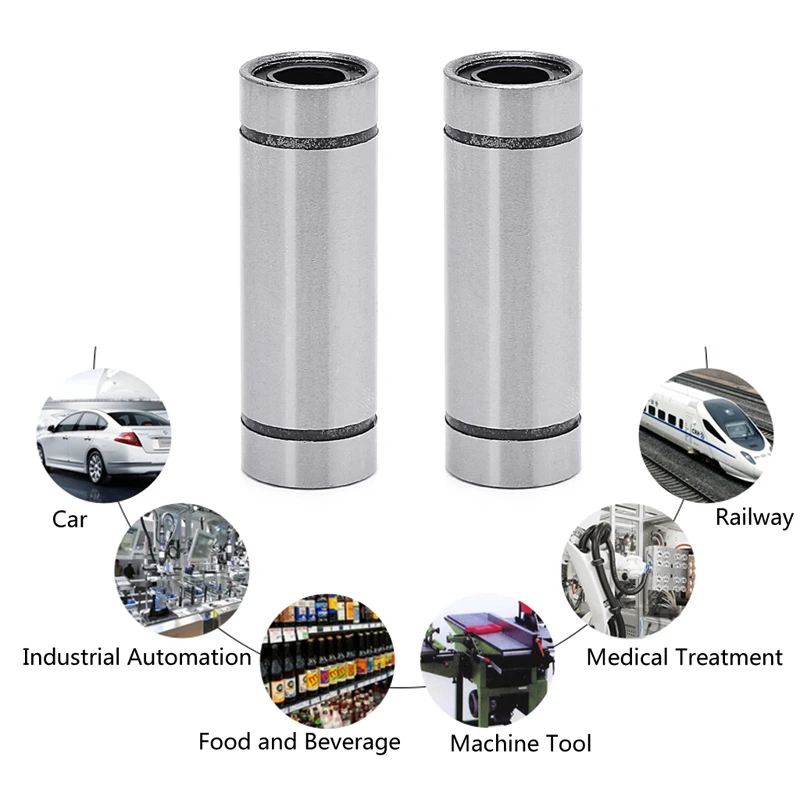 

2x LM8LUU Long Linear Motion Ball Bearing Bush Bushing CNC Parts For 8mm Rod