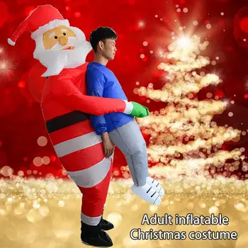 

Inflatable Christmas Santa Claus Jumpsuit Santa Claus Inflatable Costume Figure Stage Performance Props For Christmas Decoration