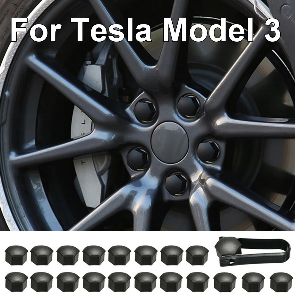 Protective Wheel Nut cover Tool Kit For Tesla Model 3 Matte Black Wear