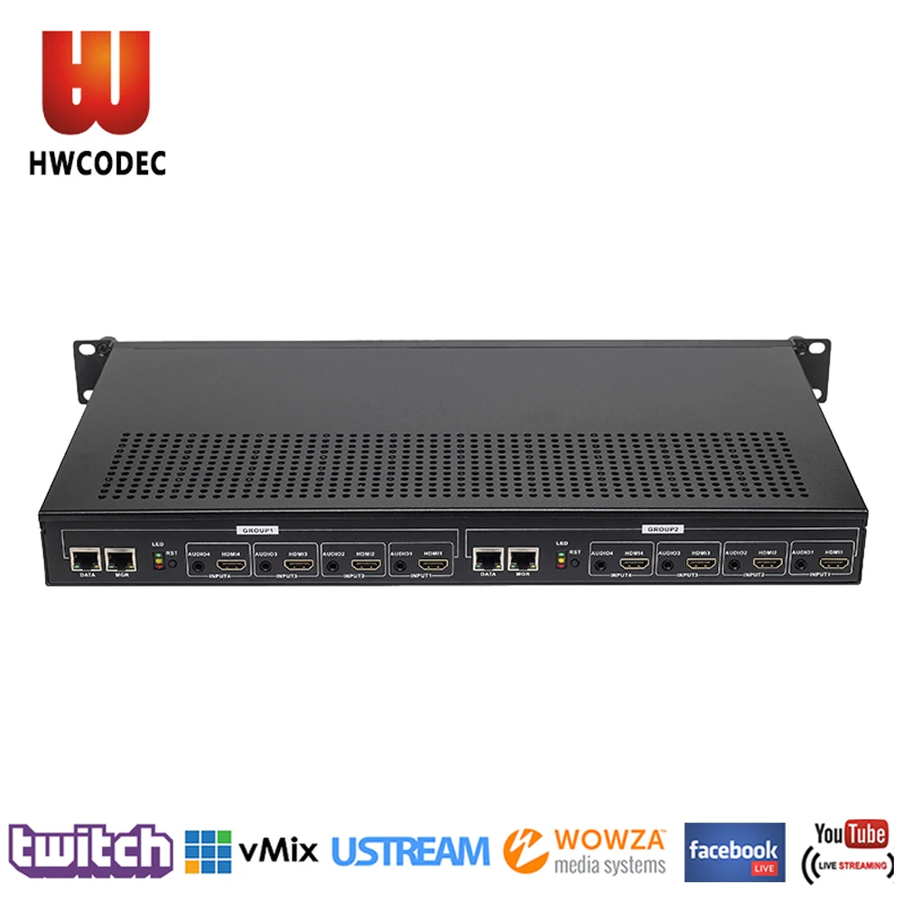 HWCODEC H264 кодировщик H265 MPEG 4, 8 канала HDMI кодер IPTV видео в формате Full HD кодер для YouTube, Facdebook, Twich прямые трансляции