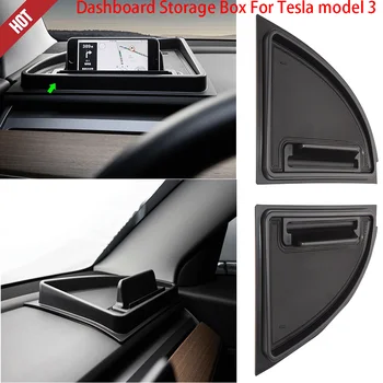 

for tesla model 3 Front Dashboard Phone Holder Storage Box Car Accessories Organizer Center Console Storage Tray