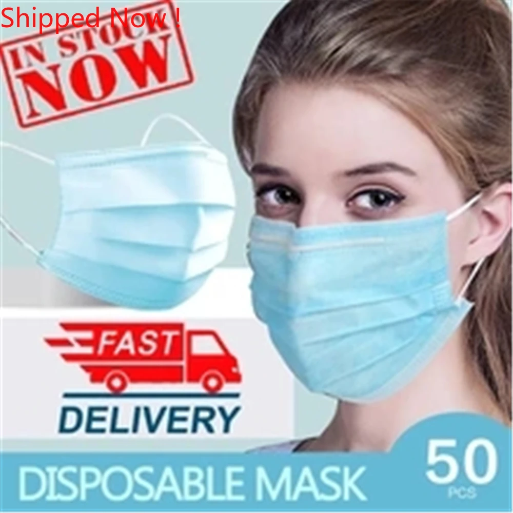 

Face Mask Dental 3-Layer Nonwovens Dustproof Mouth Mask Blue Disposable Mask Adult Unisex Protection Anti Pollution