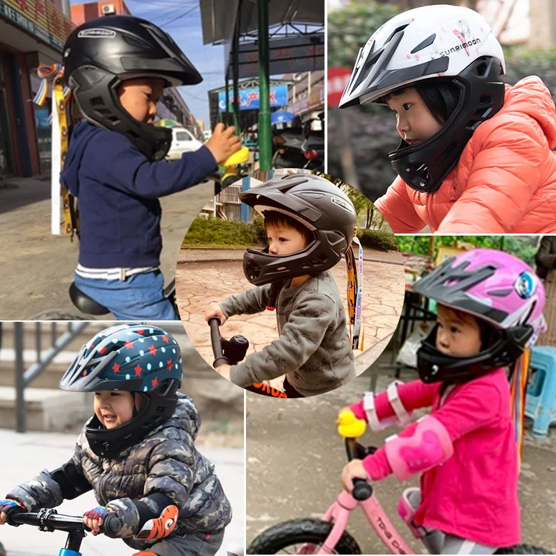 Для детей от 2 до 7 лет, полностью покрытый шлем, баланс/Толкаемый велосипед, детский шлем для всего лица, велосипедный шлем/велосипедный шлем для мотокросса и горного спуска, защитный шлем